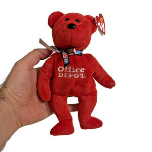 Ty Beanie Baby Carl Edwards Bear MWMT 2007 Nascar #99 Office Depot Giftable EUC